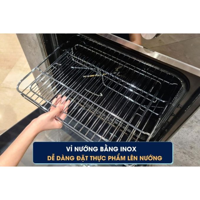 Lò nướng âm tủ Malloca MOV 65DA ( Kính đen ) 5 MOV-65DA kính đen - vỉ nướng rộng
