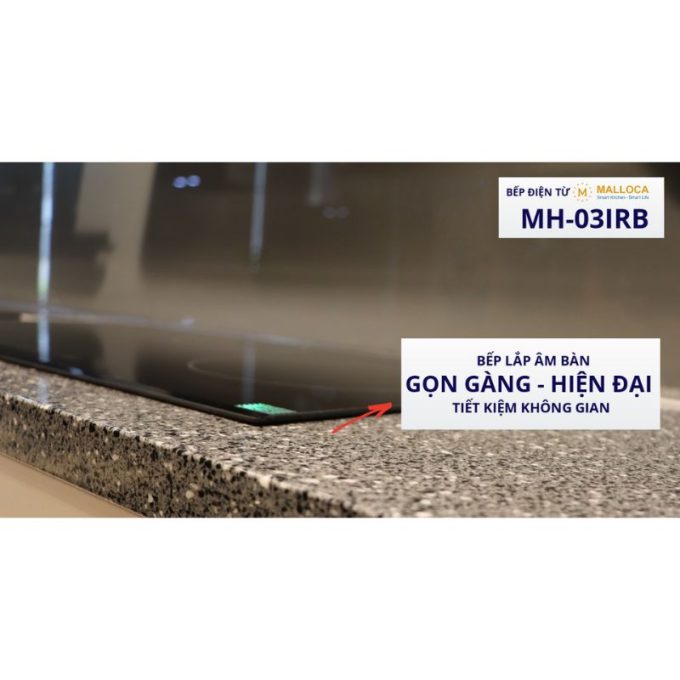 Bếp điện từ 3 vùng nấu Malloca MH-03IRB / 2 Vùng từ 1 vùng điện, kính Eurokera 6 Malloca MH-03IRB Lắp âm bàn tiện nghi