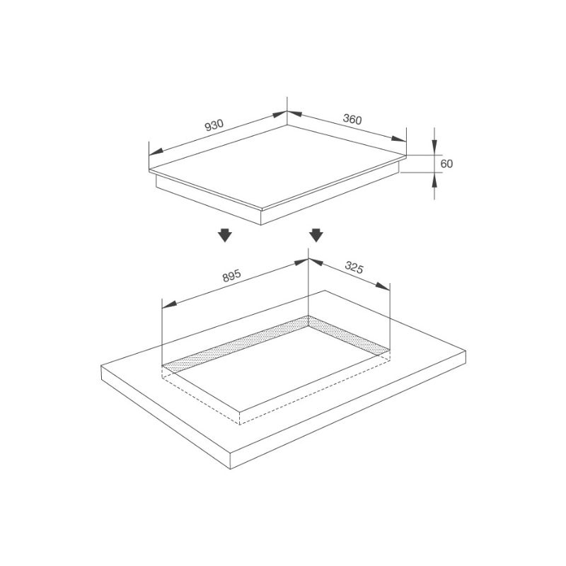 kích thước của Bếp từ kết hợp hồng ngoại Malloca MH-04IR kích thước của Bếp từ kết hợp hồng ngoại Malloca MH-04IR