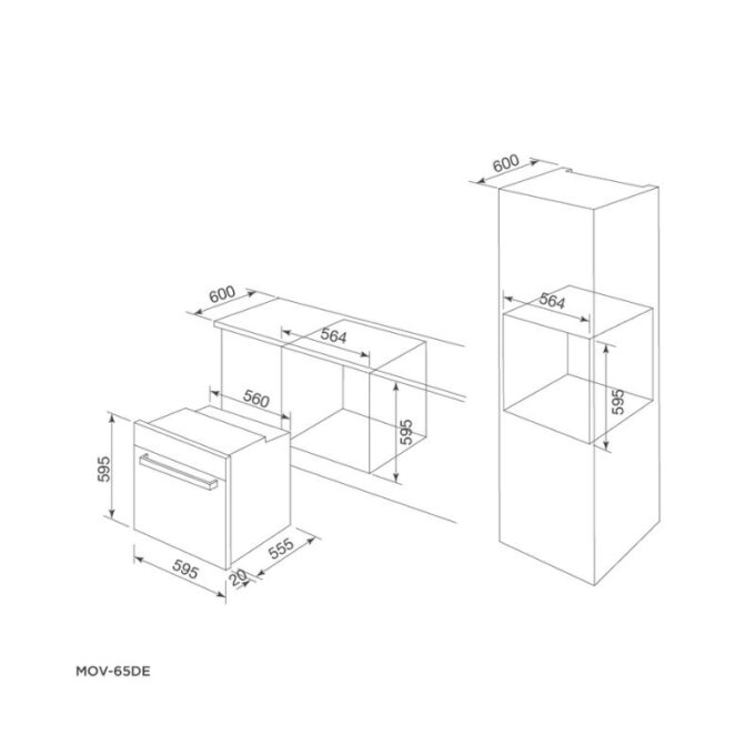 Lò nướng âm tủ Malloca MOV-65DE 8 Thiết kế của Lò nướng Malloca MOV 65DE
