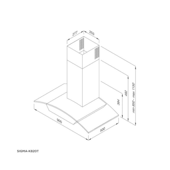 Thiết kế của Máy hút mùi Malloca Luxury SIGMA-K820T