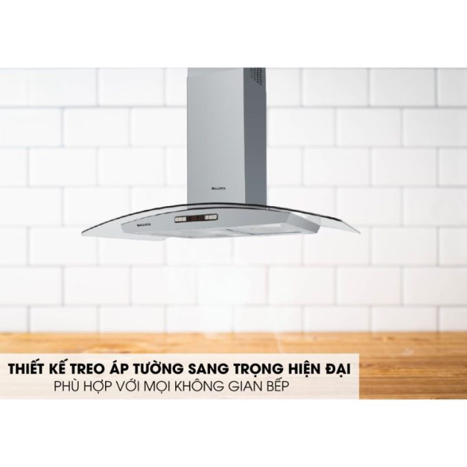 Máy hút mùi áp tường Malloca MC 9077 LCD 3 MC 9077 LCD thiết kế sang trọng