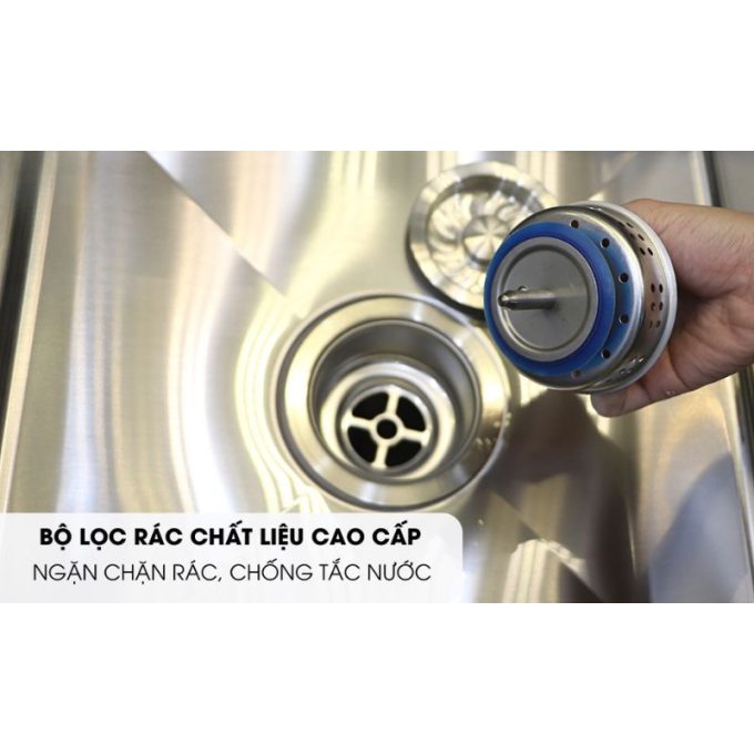 Chậu rửa chén bán thủ công Malloca MS 1044 3 MS 1044 bộ lọc rác tiện lợi