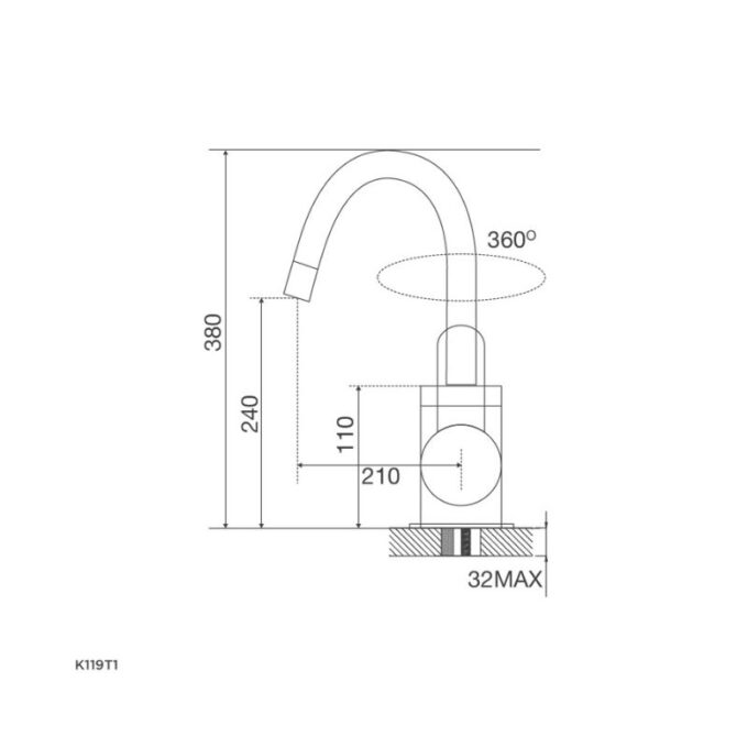 Vòi rửa bát nóng lạnh Malloca K119T1 3 Thiết kế của Vòi rửa bát Malloca K119T1