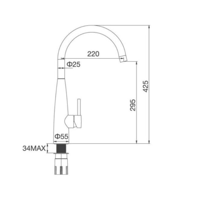 Thiết kế của Vòi rửa bát Malloca K529S