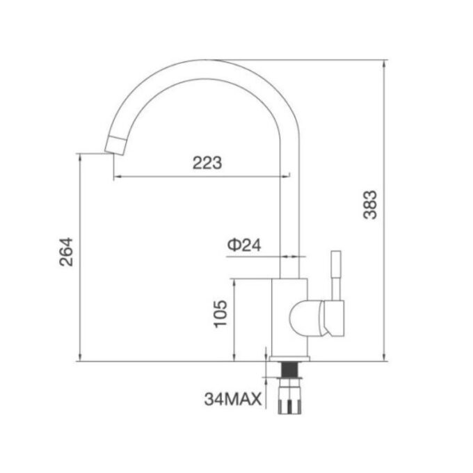 Thiết kế của Vòi rửa bát Malloca K569S