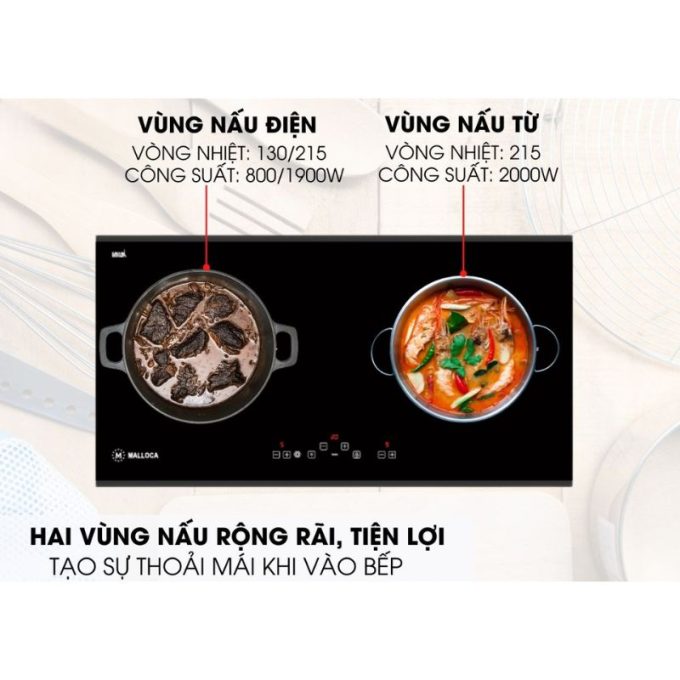 MH-02IR D 2 vùng nấu rộng rãi