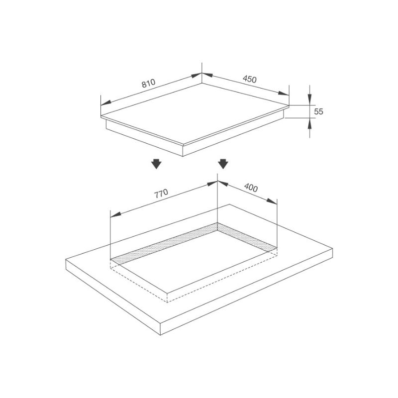 kích thước của Bếp từ kết hợp hồng ngoại Malloca MH-03IRB LB kích thước của Bếp từ kết hợp hồng ngoại Malloca MH-03IRB LB