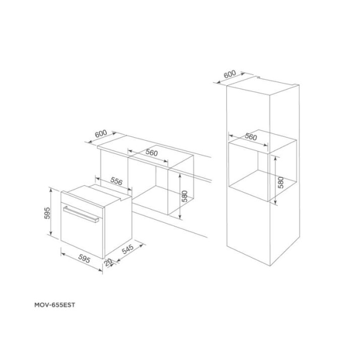 Thiết kế của Lò nướng Malloca MOV-655EST