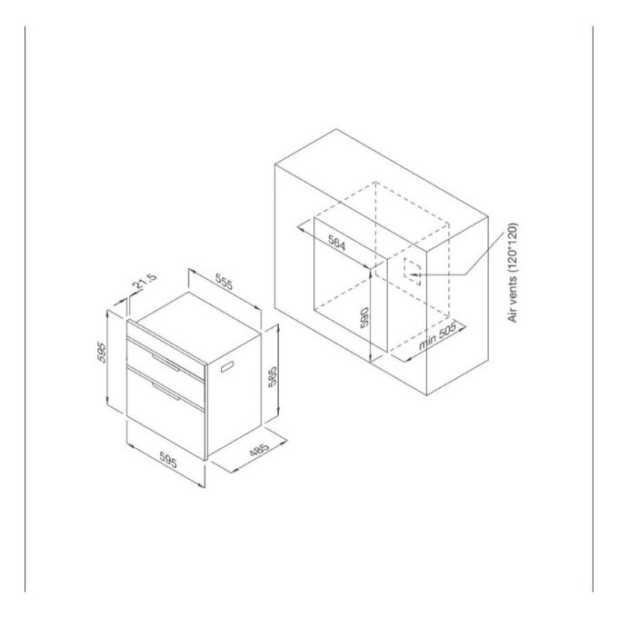 kích thước của Máy sấy bát Malloca MSC-1005