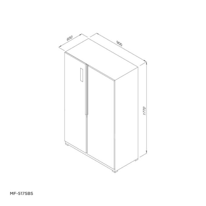 kích thước của Tủ lạnh Malloca side by side MF-517SBS
