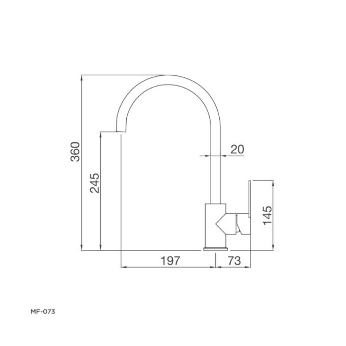 kích thước của Vòi rửa bát Malloca MF-073