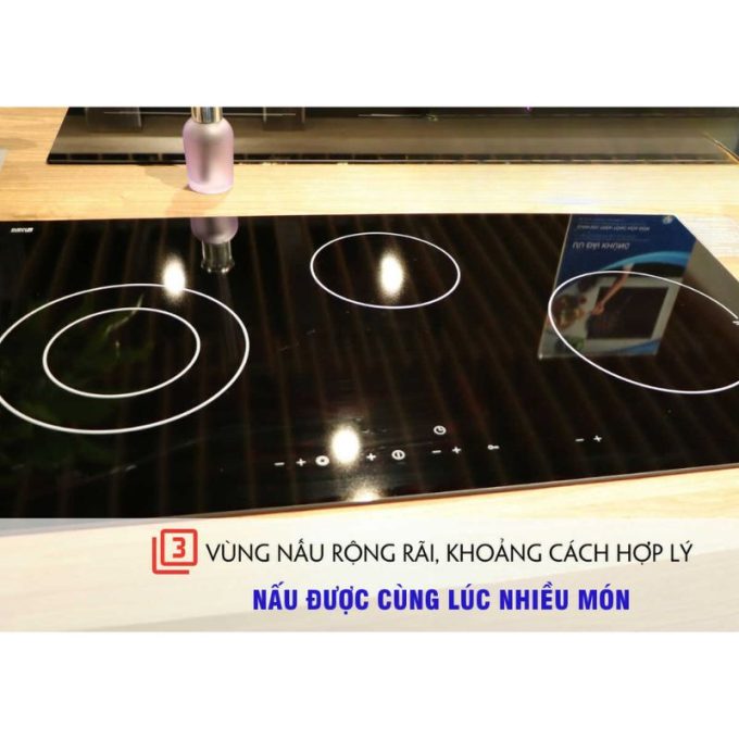 MH-03IRA thiết kế 3 vùng nấu rộng rãi