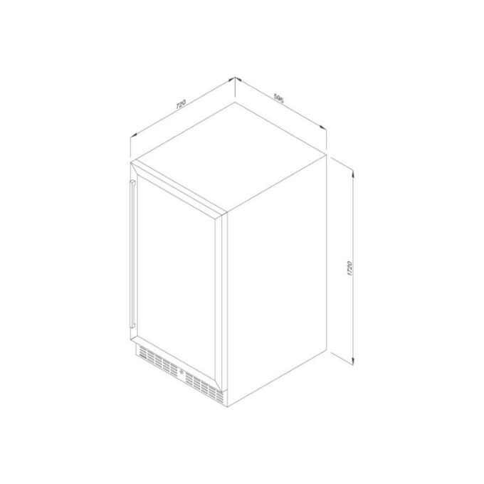 Tủ bảo quản rượu Malloca MWC-180BG 4 kích thước của Tủ bảo quản rượu Malloca MWC-180BG