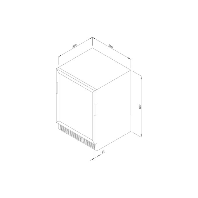 Tủ bảo quản rượu vang Malloca MWC-46BG 3 kích thước của Tủ bảo quản rượu vang Malloca MWC-46BG