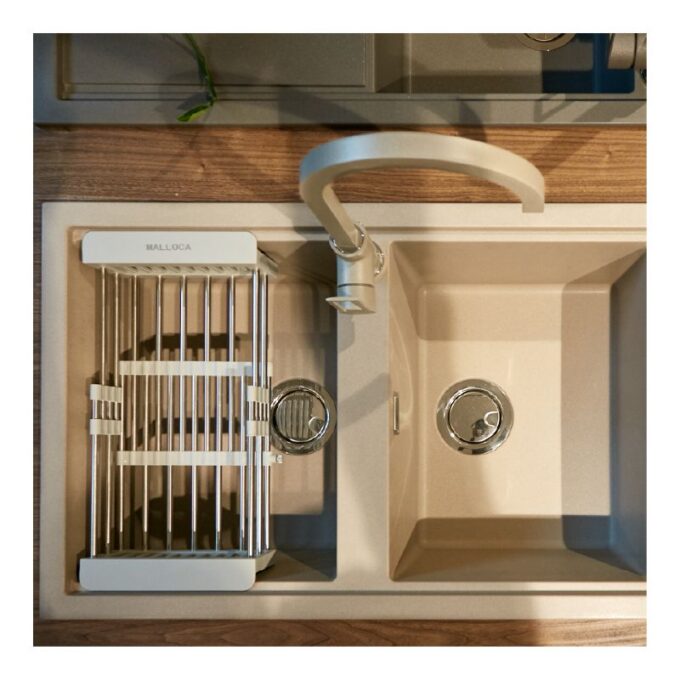 Chậu rửa bát đá 2 hố Malloca BIANCO K-45062 4 Chậu rửa bát Malloca BIANCO K-45062