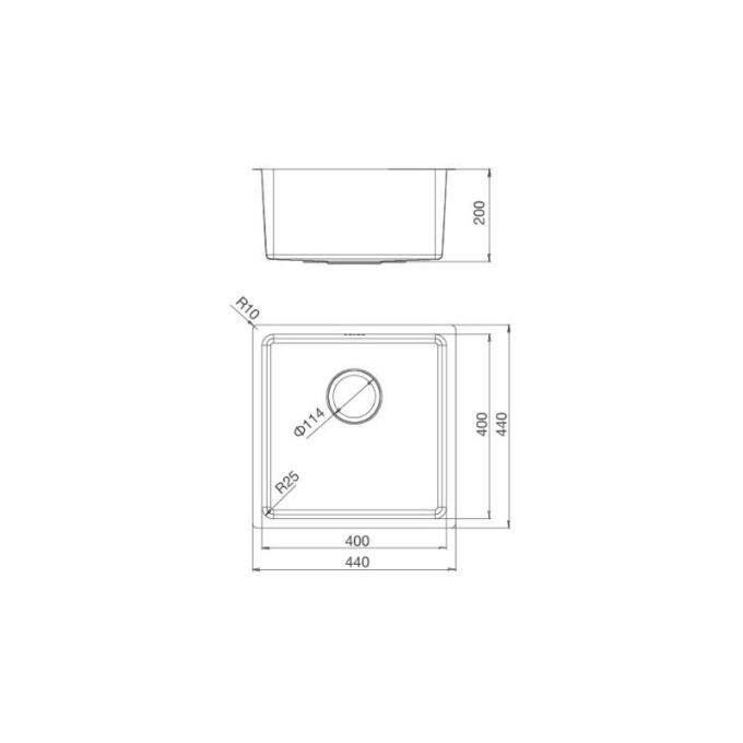 kích thước của Chậu rửa bát Malloca MS 6044