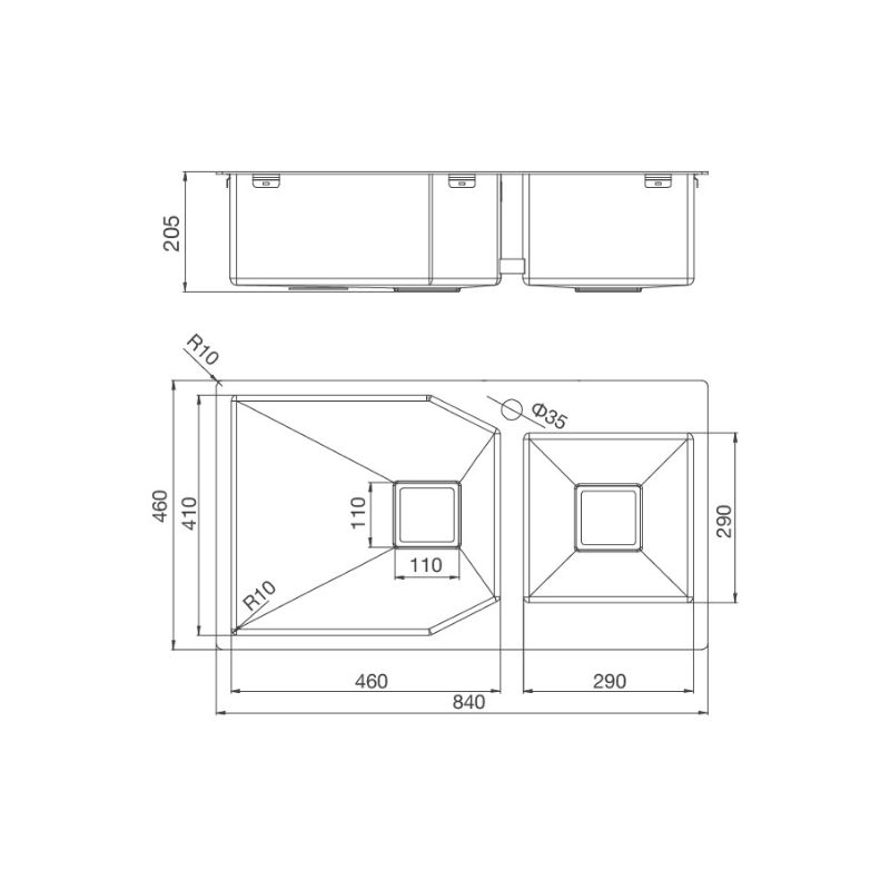 kích thước của Chậu rửa bát Malloca MS 610T kích thước của Chậu rửa bát Malloca MS 610T