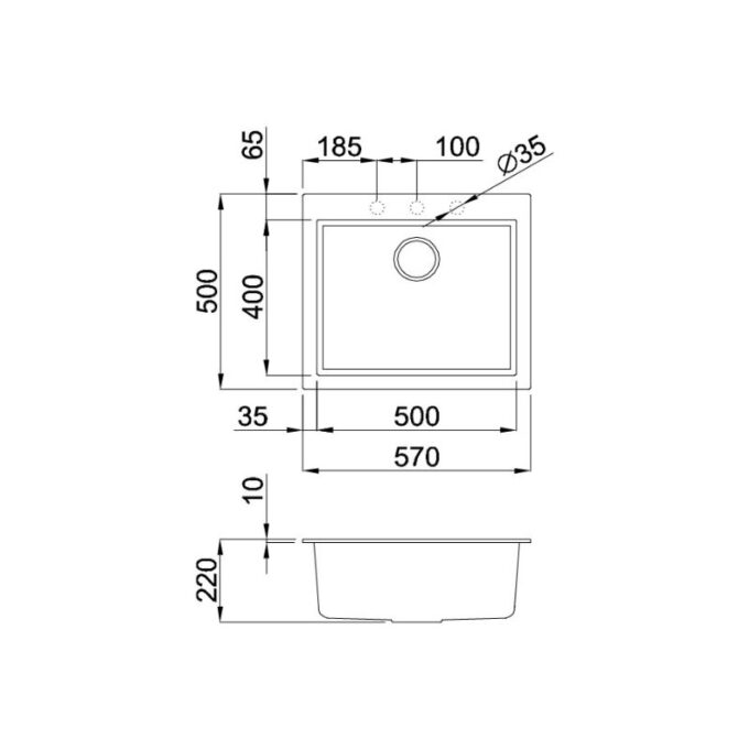 kích thước của Chậu rửa bát Malloca TORTORA K-10543