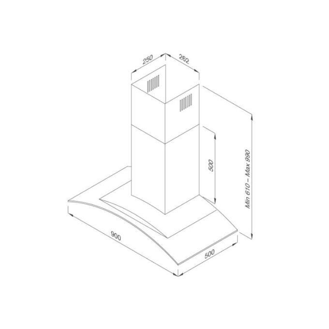 kích thước của Máy hút mùi Malloca Gama K3155.9