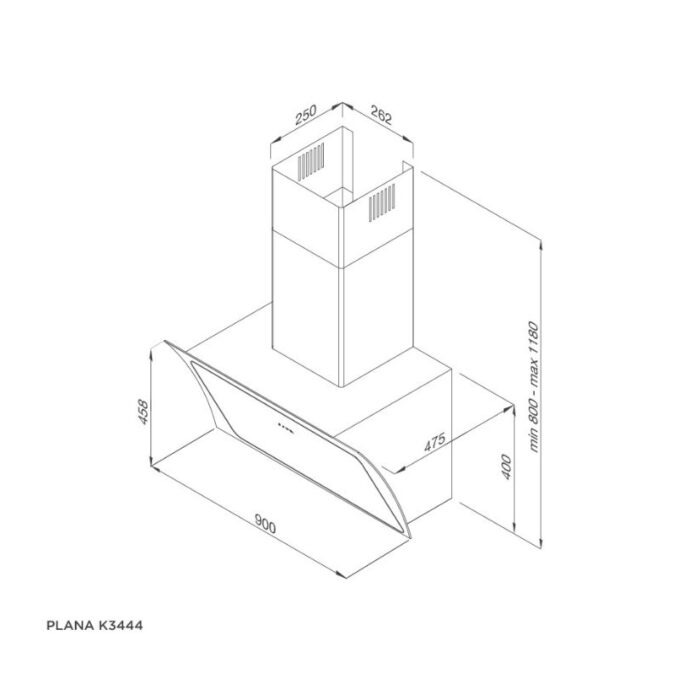 kích thước của Máy hút mùi Malloca Plana K3444