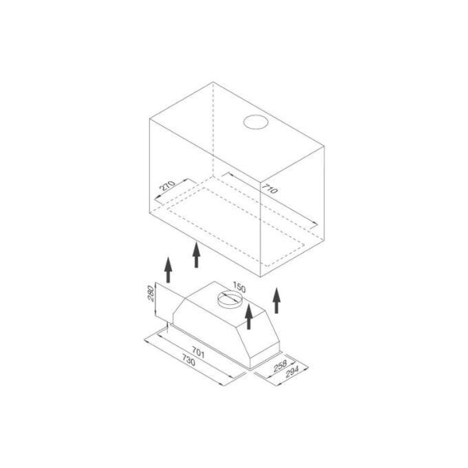 Thiết kế của Máy hút mùi Malloca Hidden K-730