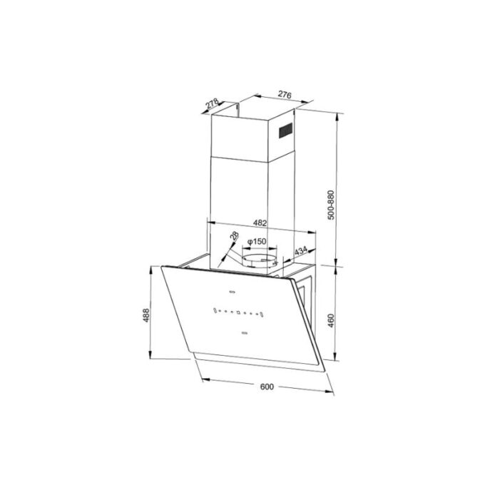 Thiết kế của Máy hút mùi Malloca MC 60GTC