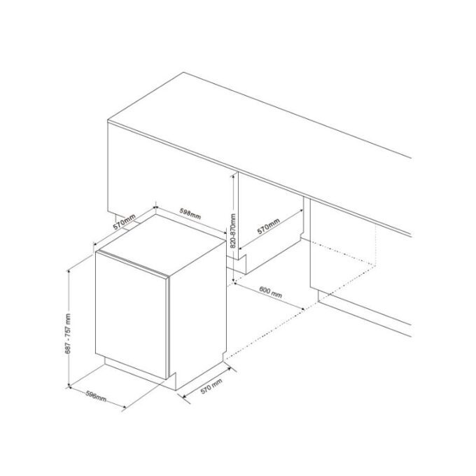 kích thước của Máy rửa bát Malloca MDW14-B09FI