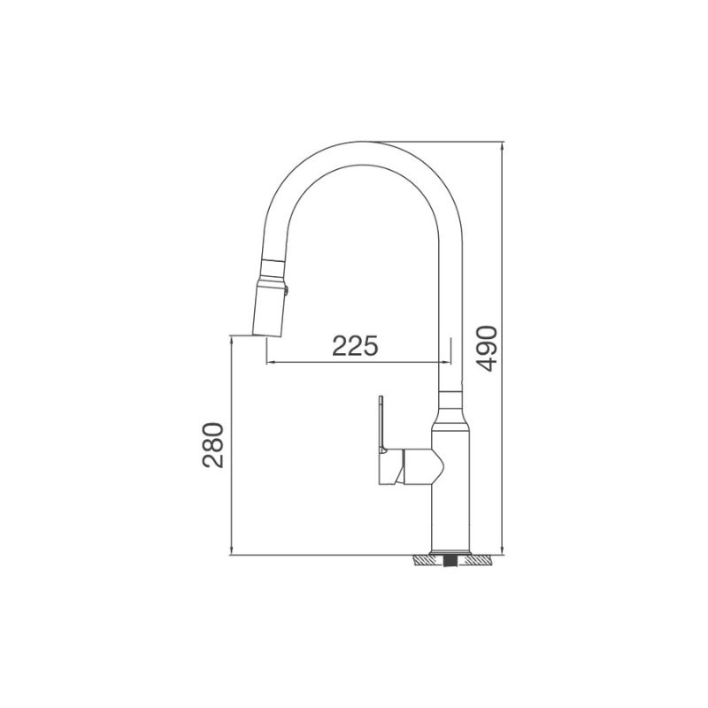 Kích thước vòi rửa bát Malloca K046-SS Kích thước vòi rửa bát Malloca K046-SS