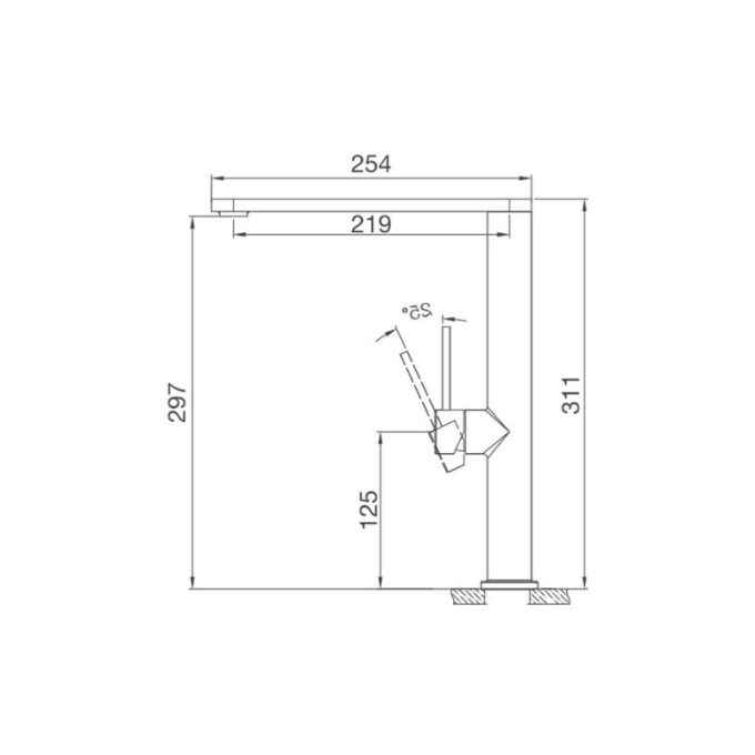 Kích thước vòi rửa bát Malloca K061-S