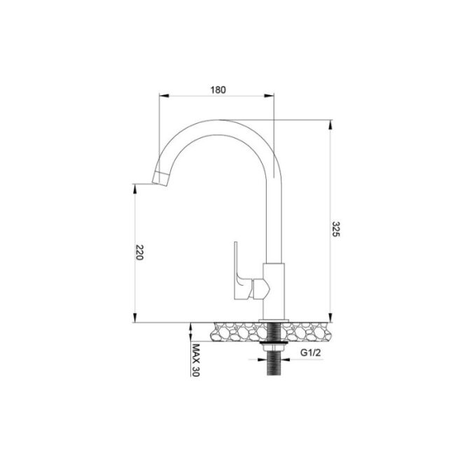 Kích thước vòi rửa bát Malloca K1603CL