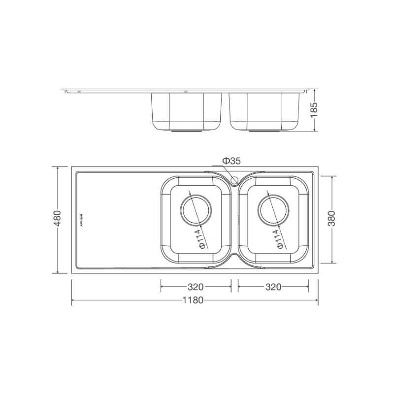 Kích thước của Chậu rửa bát Malloca MS 1026L Kích thước của Chậu rửa bát Malloca MS 1026L