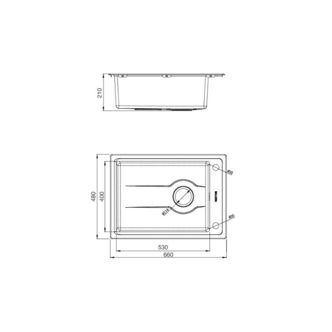 Kích thước của Chậu rửa bát Malloca MS 5066W