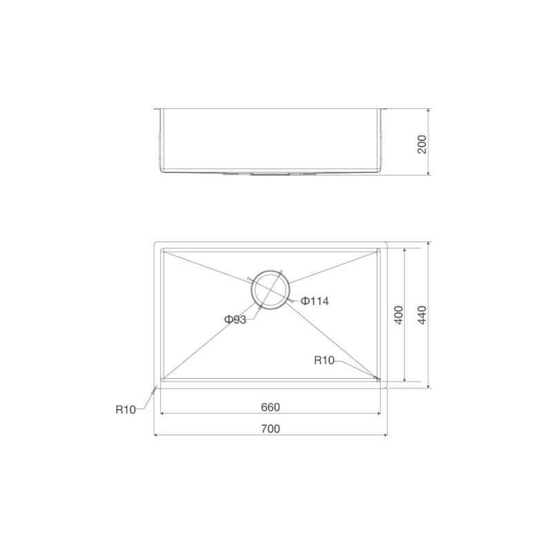 Kích thước của Chậu rửa bát Malloca MS 6070 Kích thước của Chậu rửa bát Malloca MS 6070