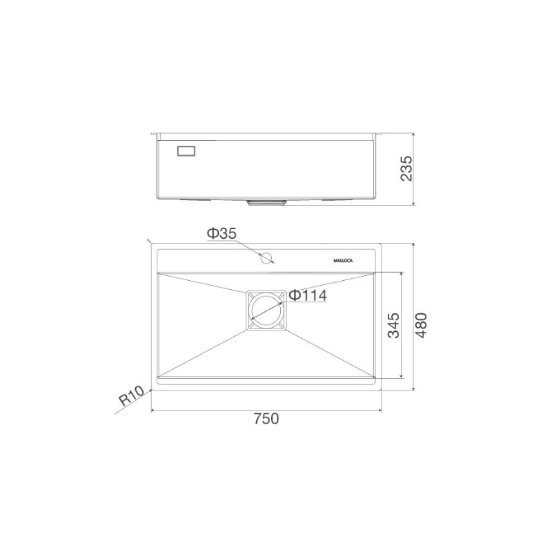 Kích thước của Chậu rửa bát Malloca MS 6302 ST Kích thước của Chậu rửa bát Malloca MS 6302 ST