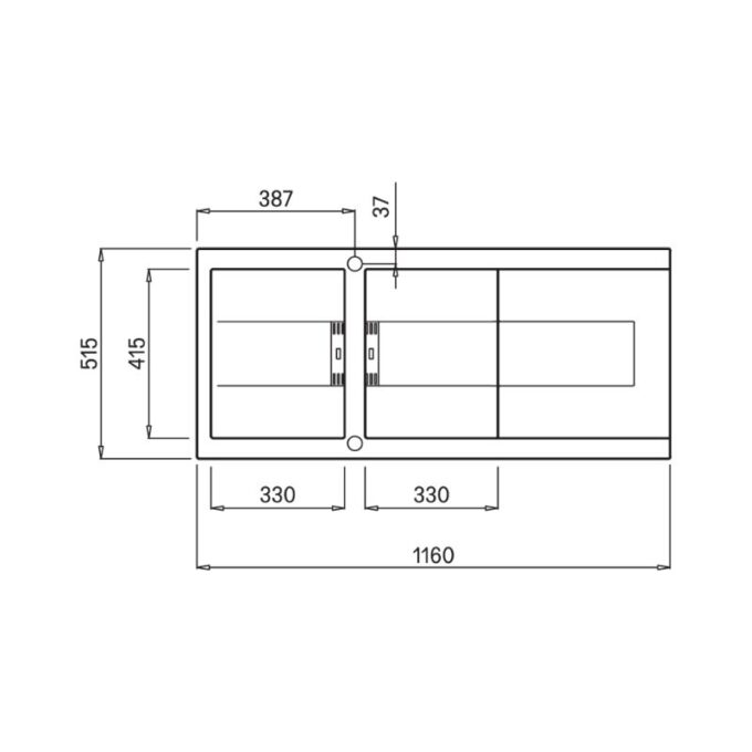 kích thước của Chậu rửa bát Malloca SMART K-500