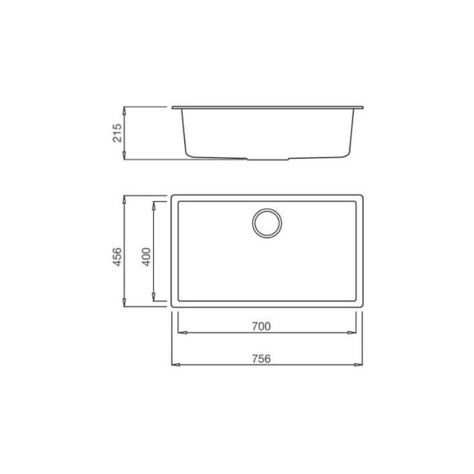 kích thước của Chậu rửa bát Malloca ZEN K-13040