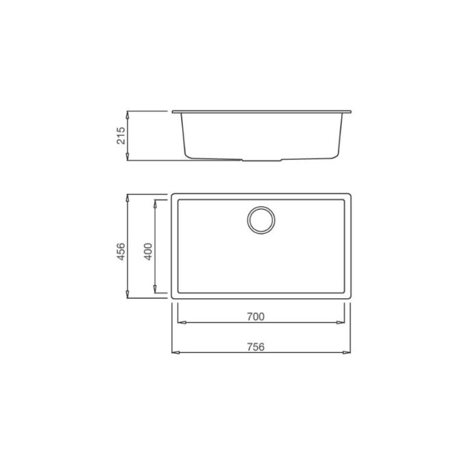 kích thước của Chậu rửa bát Malloca ZEN K-13073
