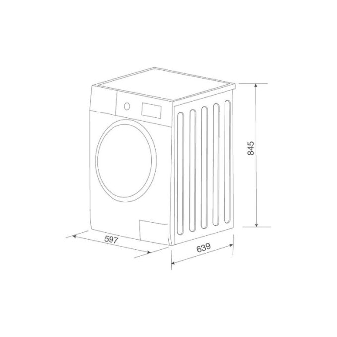 Kích thước máy sấy quần áo Malloca MTD-T1510HP