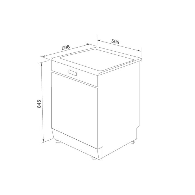 Máy rửa bát Malloca MDW14-S10TFT 8 Kích thước máy rửa bát Malloca MDW14-S10TFT
