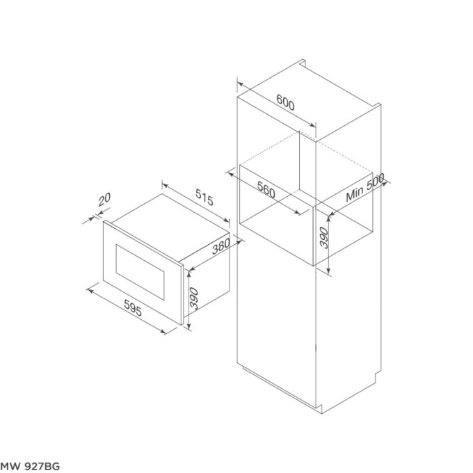 Thiết kế Lò vi sóng Malloca MW-927BG