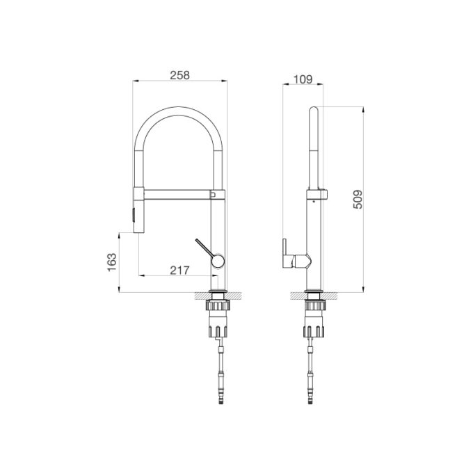 Kích thước Vòi rửa chén K586SBS