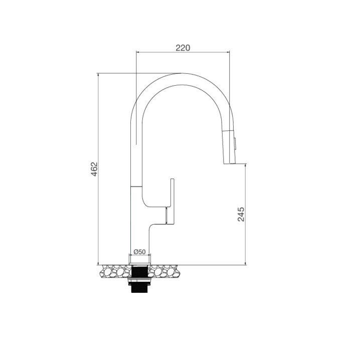 Kich thuoc thực tế Vòi rửa chén K1726-SS