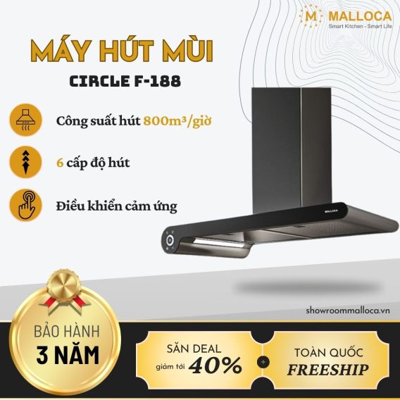 Máy húi mùi áp tường Malloca CIRCLE F-188