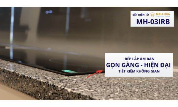 Bếp điện từ 3 vùng nấu Malloca MH-03IRB / 2 Vùng từ 1 vùng điện, kính Eurokera 11 Lắp âm bàn tiện nghi