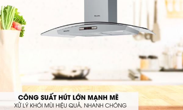 Máy hút mùi áp tường Malloca MC 9077 LCD 8 MC 9077 LCD công suất hút mạnh mẽ