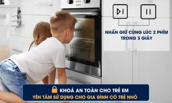 Lò nướng âm tủ Malloca MOV 65DA ( Kính đen ) 17 MOV-65DA kính đen - khóa an toàn cho trẻ