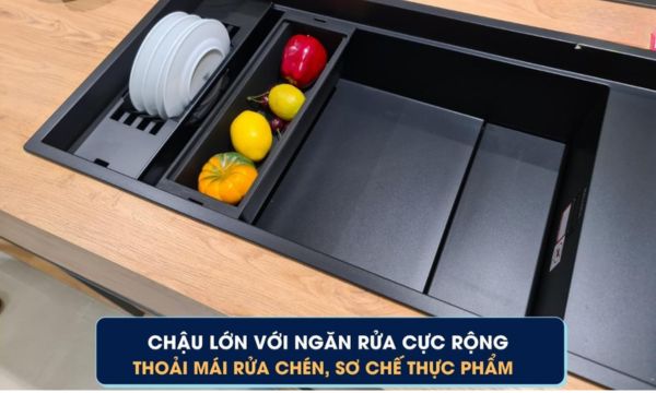 MYST K86S - MYST K86L Ngăn rửa cực rộng thoải mái rửa chén