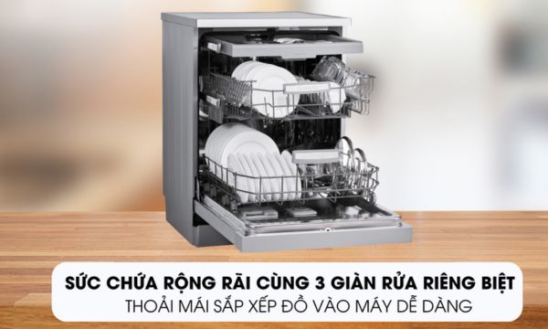 Máy rửa bát Malloca MDW14-S10TFT 13 MDW14-S10TFT Sức chứa rộng rãi cùng 3 giàn rửa riêng biệt