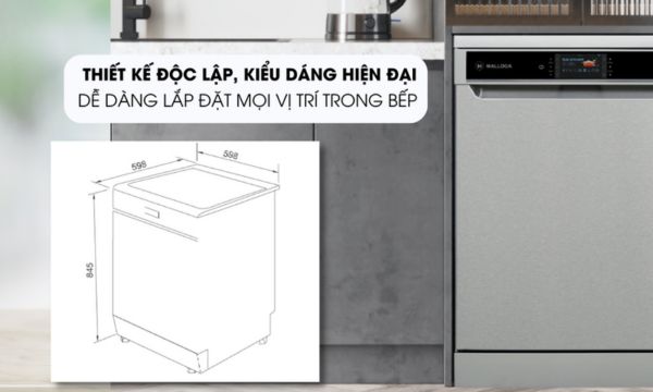 Máy rửa bát Malloca MDW14-S10TFT 9 MDW14-S10TFT Thiết kế độc lập, hiện đại của máy rửa chén